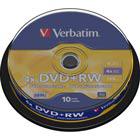 Verbatim DVD+RW, 4x, 4,7 GB/120 min, 10-pakkaus spindle, SERL