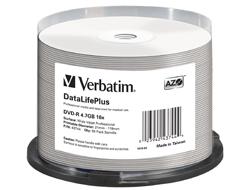 1x50 Verbatim DVD-R 4,7GB 16x wide printable NON-ID