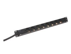 Digitus 1U alumiininen PDU, räkkiin asennettava, 8x turvapistorasiaa 16A, 250VAC 50/60HZ, 4000W