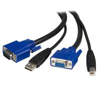 StarTech.com 2-in-1 USB KVM Cable -  / video / mouse / USB cable - HD-15 (VGA), USB Type B (M) to USB, HD-15 (VGA) - 6 ft - SVUSB2N1_6 Tastatur / video / mus / USB kabel