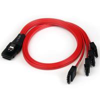 Cable StarTech SFF-8087 to 4x SATA 0,5m Red