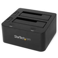 STARTECH.COM Dual-Bay USB 3.0 - SATA-kiintolevytelakointiasema, USB-kiintolevytelakka, ulkoinen 2,5/3,5" SATA I/II/III SSD-/HDD-telakointiasema, hot-swap-kiintolevypaikka, ylhäältä ladattava