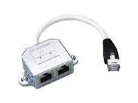 Intellinet 2-Port Modular Distributor, Cat5e, FTP, allows two RJ45 ports to share one Cat5e network cable CAT 5 Dobbelt afskærmet Netværk-splitter Sølv