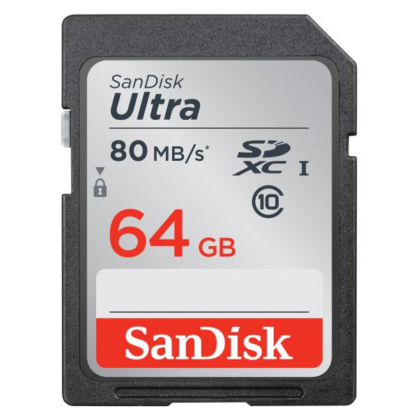 SanDisk Ultra SDXC UHS-I    64GB 80MB/s Cl. 10 SDSDUNC-064G-GN6IN