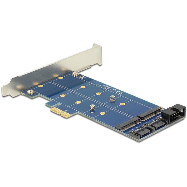 DeLOCK sovitin, SATA/USB - 2xM.2, muk. matalaprof PCI-peitelevy