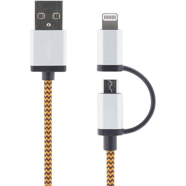 STREETZ USB-synk-/lalatauskaapeli iPod, iPhone, iPad, MFI, 1m, oranssi