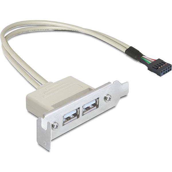 DeLOCK sisäinen kaapeli USB 2.0, IDC10 uros - 2xUSB 2.0 A naaras, 0,5m