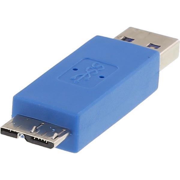 DELTACO USB 3.0 sovitin, Micro B ur - A uros, sininen