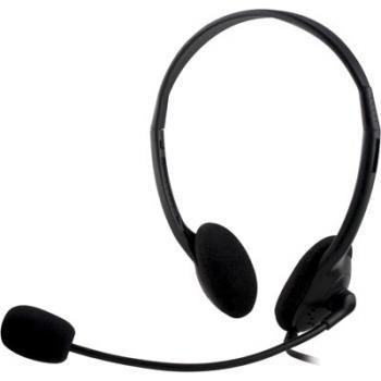 DELTACO headset ja mikrofoni, äänensäätö kaapelissa, 2m kaapeli, musta