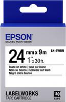 Epson LabelWorks LK-6WBN Mrkattape  (2,4 cm x 9 m) 1kassette(r) C53S656006