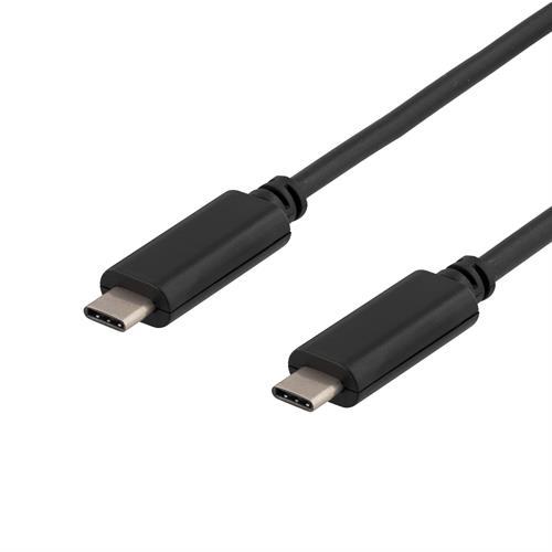 DELTACO USB 3.1 kaapeli, Gen 1, Typ C uros - Typ C uros , 0.25m, musta