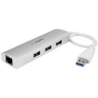StarTech.com 3-Port USB 3.0 Hub   - Up to 5Gbps - Portable USB Port Expander Built-in Cable (ST3300G3UA) Hub 3 porte USB