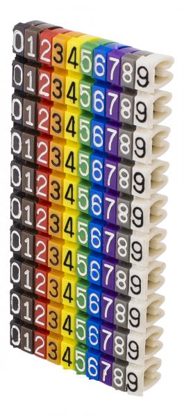 Prime Cabel marker, 4,0mm, DELTACO Cable markers, 10 numbered markers in different colors, up to 4,0mm in diameter
