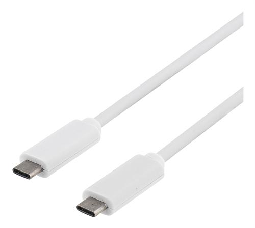 DELTACO USB 3.1 cable, Gen 1, Type C - Type C, 1m, white