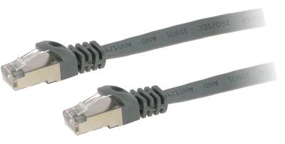 CAT6 U/FTP Flat RJ45 0.5m GREY Patch Cable Latch Protection 30AWG