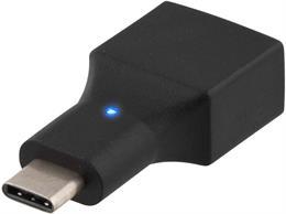 DELTACO USB 2.0 adapter, Type C - Type A F, black
