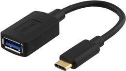 DELTACO USB-adapteri, USB 3.1 Typ C uros - Typ A naaras, Gen 1,