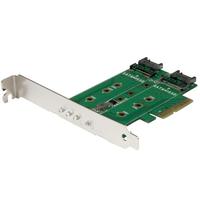 StarTech.com M.2 Adapter - 3 Port - 1 x PCIe (NVMe) M.2 - 2 x SATA III M.2 - SSD PCIE M.2 Adapter - M2 SSD - PCI Express SSD