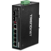 TRENDnet TI-PG62 6-Port Gigabit Switch PoE+ DIN-Rail Industrial