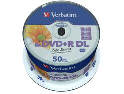 DVD+R DL Verbatim [ spindle 50 | 8,5GB | 8x | WIDE PRINTABLE SURFACE