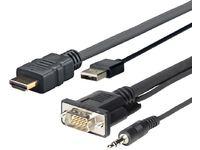VivoLink Pro HDMI-kabel HDMI/VGA/audio/USB 3m Sort