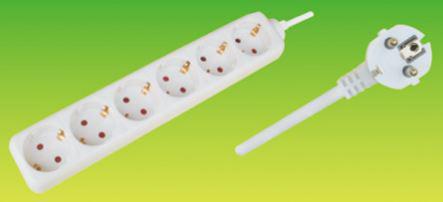 Jatkojohto maad. 6-osainen 5m Lapsisuojattu 16A/250V/3500W