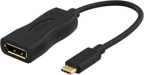 DELTACO USB 3.1 -> DisplayPort adapteri, USB typ C - DP naaras , musta