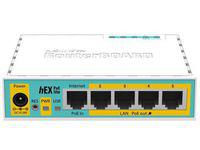MikroTik RB750UPR2 HEX Lite: 5-porttinen reititin 4x PoE 100Mbps, OSv4, 650Mhz, 64MB, USB