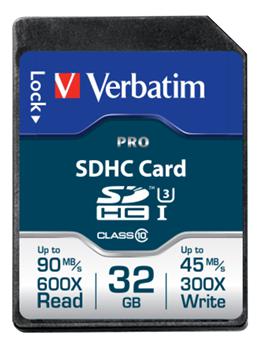 Flash card SD 32GB Verbatim Pro