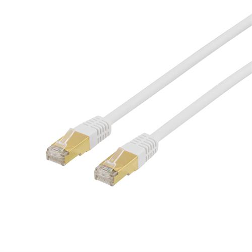 DELTACO S/FTP Cat7 patch cable with RJ45, 1,5m, 600MHz, LSZH, white