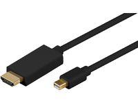 MicroConnect - Adapterkabel - Mini DisplayPort han til HDMI han - 1 m - lajittelu - 1080p tuki 60 Hz