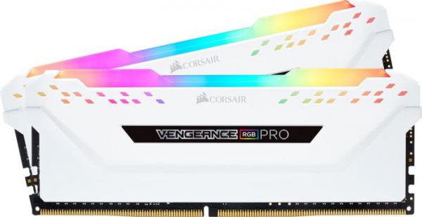 CORSAIR Vengeance Pro RGB, 16GB (2 x 8GB), 3200MHz, CL16, valkoinen