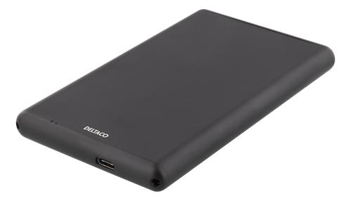 DELTACO USB-C SATA HDD/SSD enclosure, USB 3.1 Gen 2, 1x2,5" Black