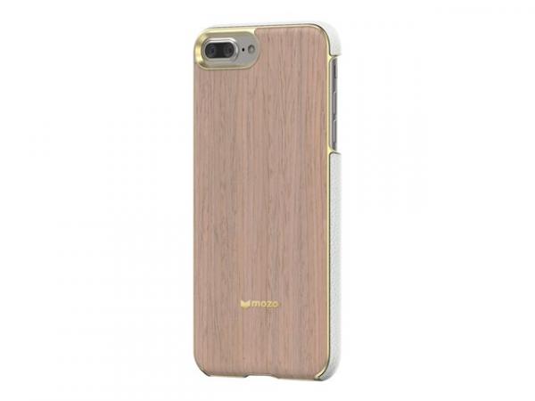 Wood Back Cover Case iPhone, MOZO iPhone 7 Plus/8 Plus Back cover Light Oak with Gold Trim