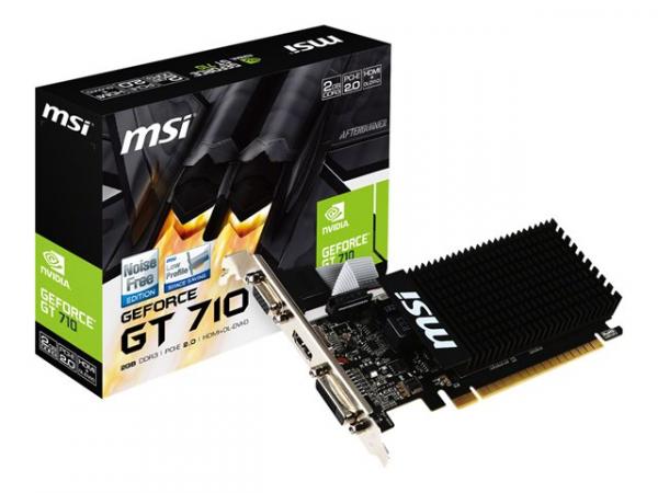 MSI GT 710 2GD3H LP - Näytönohjain - GF GT 710 - 2 GB DDR3 - PCIe 2.0 x16 low profile - DVI, D-Sub, HDMI