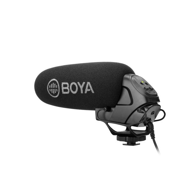 BOYA BY-BM3031 Supercardioid On-Camera Shotgun Microphone, integrated shockmount & shoe mount, black