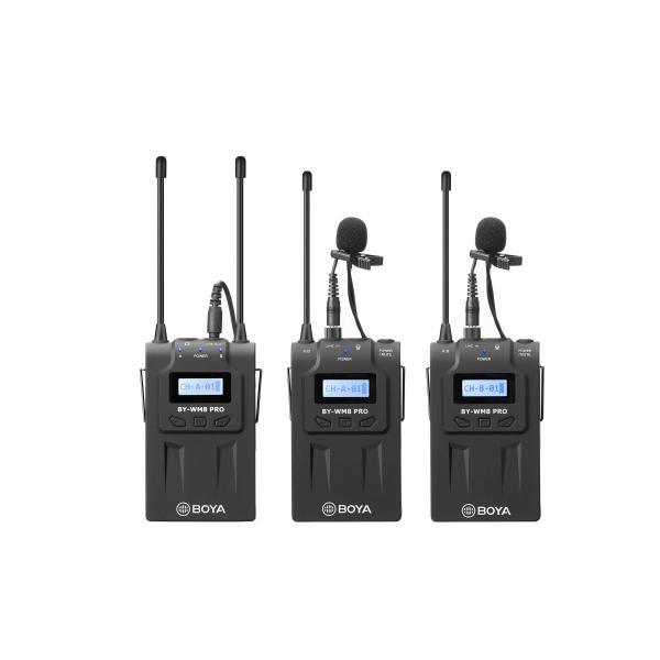 BOYA BY-WM8 Pro-K2 UHF Dual-Channel Wireless Microphone System, black