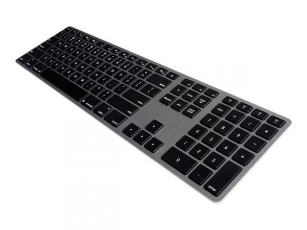 MATIAS Backlit Wireless Aluminum Keyboard - Space Gray - Nordic