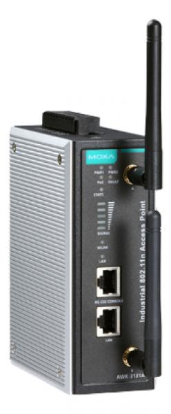 MOXA AWK-3131A Industrial langaton tukiasema, soveltuu teollisuuskäyttöön, toimii siltana ja klienttinä, 802.11n, PoE, 2,4 ja 5 GHz, musta