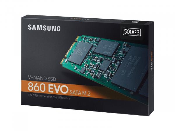 SAMSUNG 860 EVO, 500GB, V-NAND 3bit MLC, SATA III M.2 SSD-levy