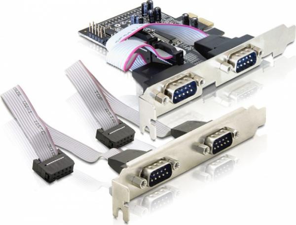 PCI-Express x1 kortti, sarja RS-232, 4xDB9u