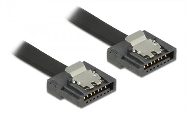 DeLOCK SATA FLEXI cable, 6Gbps, lock clips, 1m, black