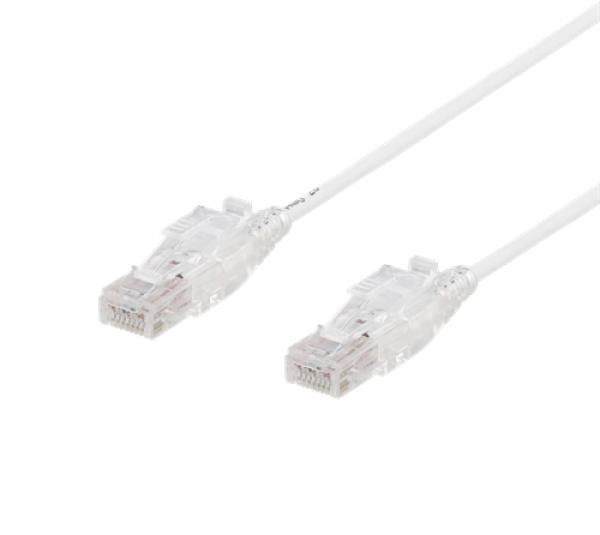 DELTACO U/UTP Cat6a patch cable, lockable connector, 1m, white