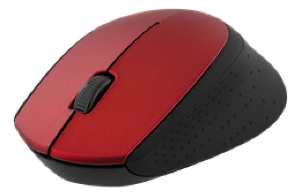 DELTACO langaton optinen hiiri, 2,4 GHz, 3 painiketta ja rulla, 1200 dpi, USB-nanovastaanotin, punainen