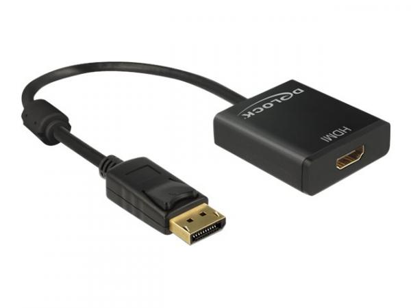 Adapter DELOCK DisplayPort 1.2 St. > HDMI-Bu. 4K (aktiv) 0,20cm [bk]