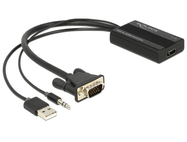 Delock VGA to HDMI Adapter with Audio