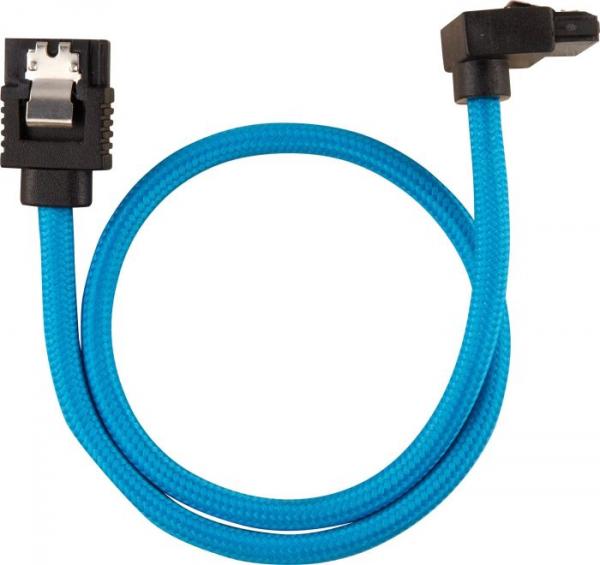Corsair Premium Sleeved SATA Data Cable Set with 90- Connectors- Blue- 30cm