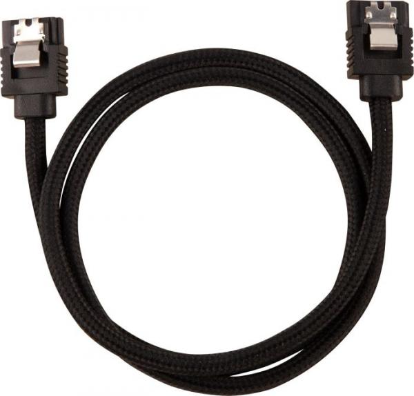 Corsair Premium Sleeved SATA Data Cable Set with Straight Connectors- Black- 60cm