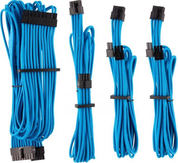 Corsair Premium Individually Sleeved PSU Cable Starter Kit- Type 4 -Generation 4-- BLUE