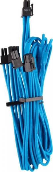 Corsair Premium Individually Sleeved Split PCIe cable -2 connectors-- Type 4 -Generation 4-- BLUE